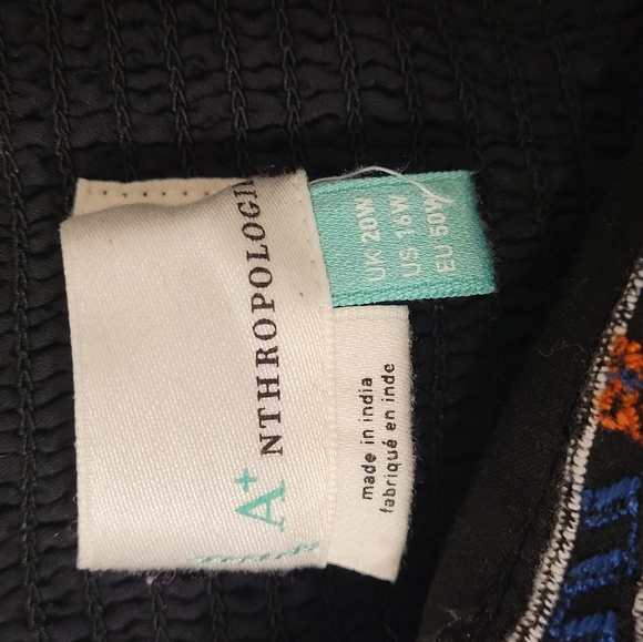 Anthropologie A+ Black linen cotton blend dress size 16W - Picture 4 of 8
